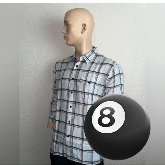 PreOwned Like New Blue Ocean Color Flannel Size Medium  Lost Company. - Picture 3 of 11